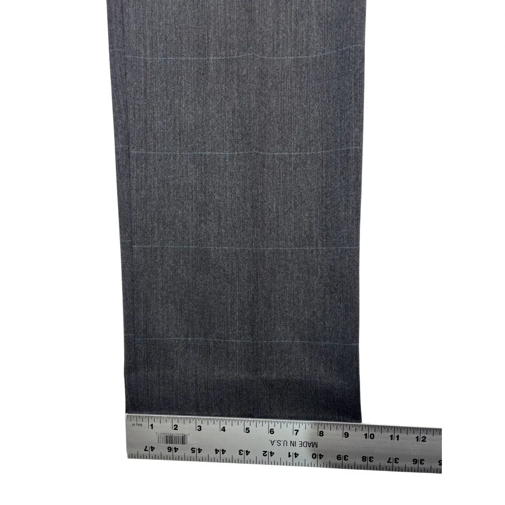 vtg 90s USA Made 38R 32x30 Gray Herringbone Stripe 2pc Pant Suit Wool Wide Leg